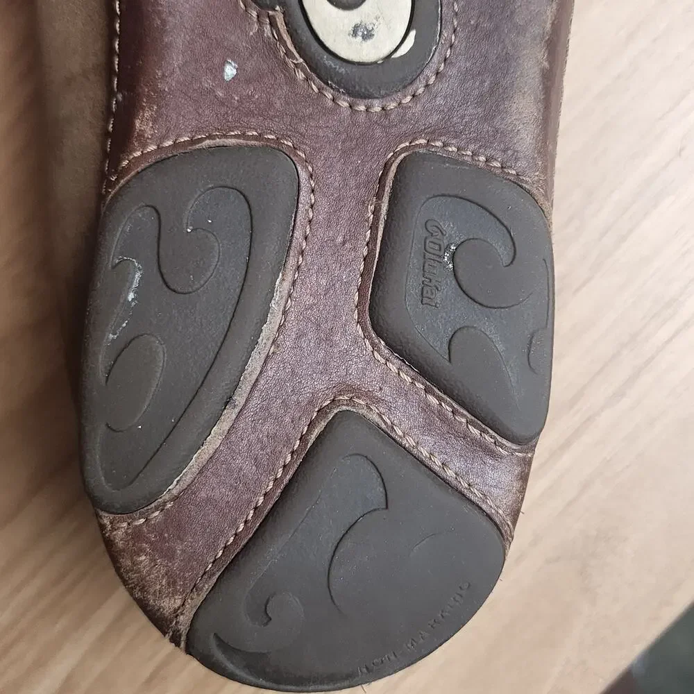 OluKai Moloa Leather Slip On Loafers Ray Toffee Mens Size 13 Casual Shoes 10128